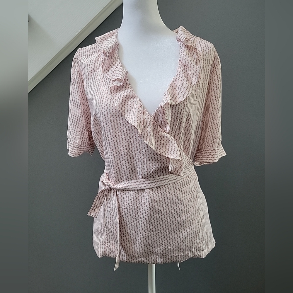 Pink Ruffle Wrap Top - Picture 2 of 6